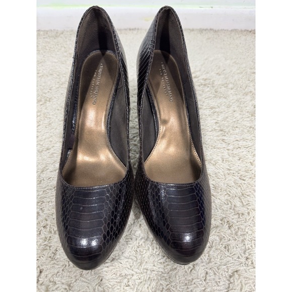 Christian Siriano Women's Brown Snake Embossed Stiletto Platform Heels Size 13 - Picture 3 of 14
